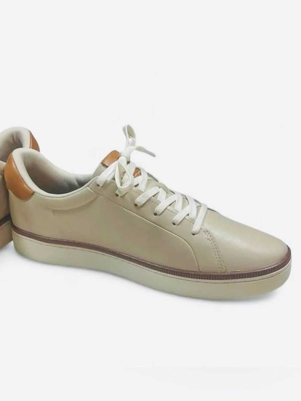 NWOT! KIZIK MEN'S SONOMA LITE TAUPE Hands-Free Slip-On Leather Sneakers Size 12